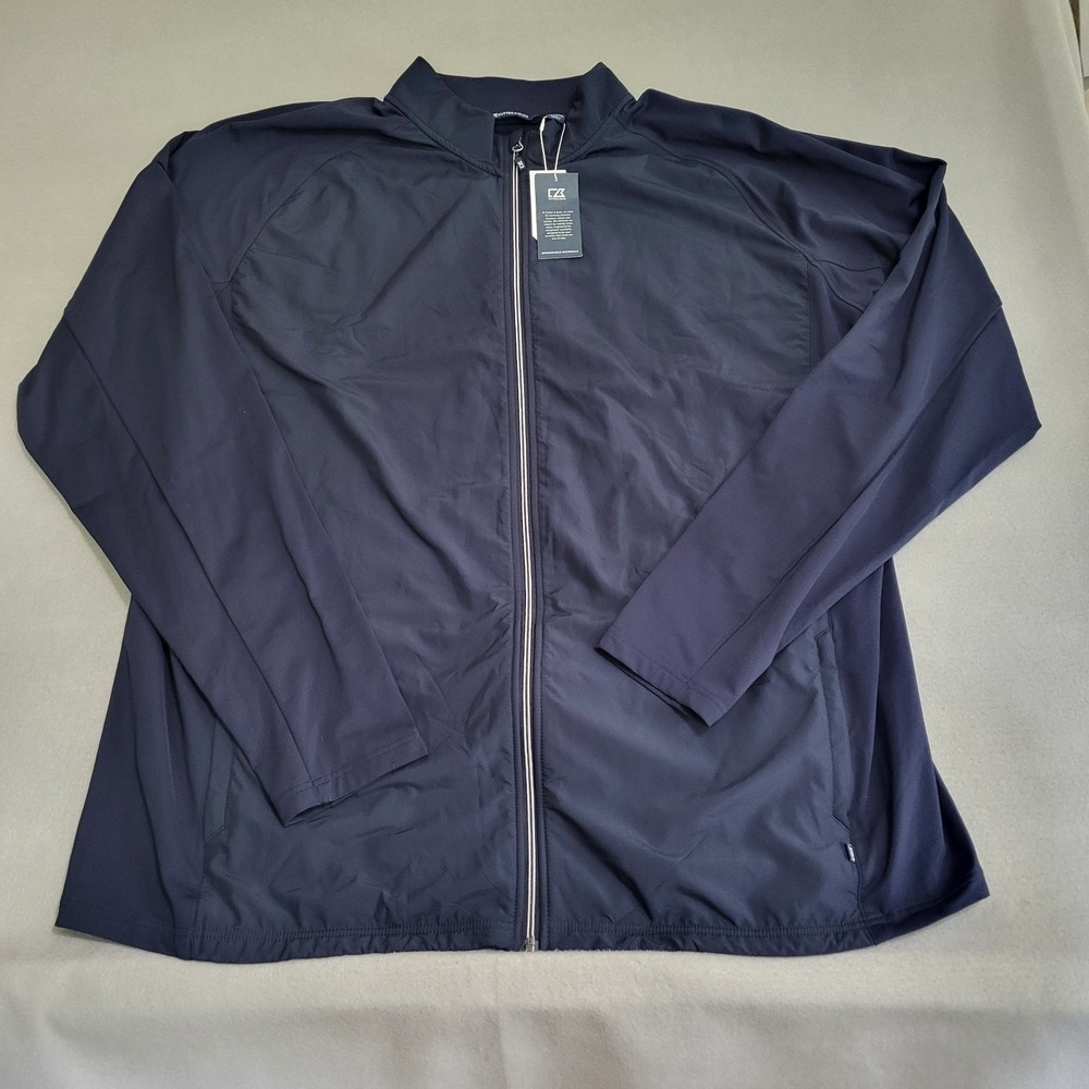 NWT Cutter & Buck Navy Blue Full Zip Jacket Men's 4XT Zippered Pockets